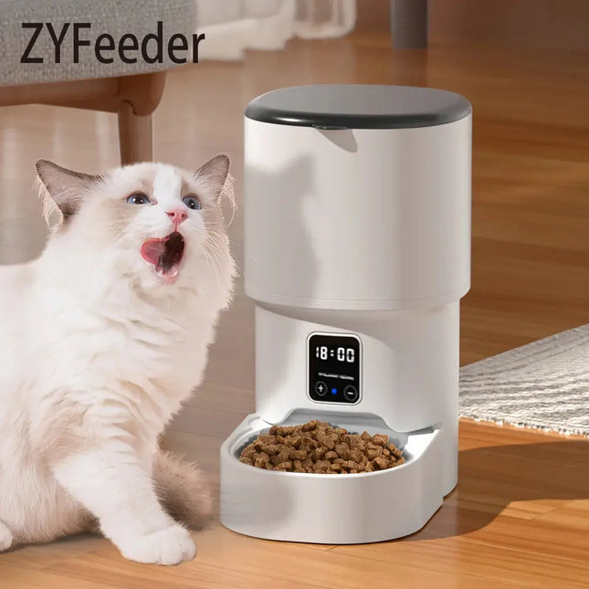 4L WIFI-Taste, automatischer Katzenfutterspender, intelligenter Futterspender für Katzen und Hunde, intelligenter Futterspender für Katzen, Futterspender für Haustiere (kein 5 V, 1 A-Stecker) Fellnasenliebe123