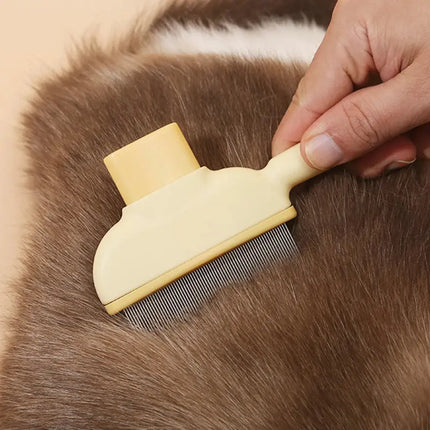 Selbstreinigende Katzenbürste mit Ein-Knopf-Funktion - Tierhaarentferner & Massagekamm - Fellnasenliebe123