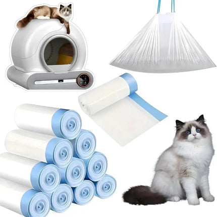 Selbstreinigende Katzentoilette, Kothoutel, Kordelzugverschluss für Katzentoilette, Heimtierbedarf, nur 10 Rollen Müllsäcke Fellnasenliebe123