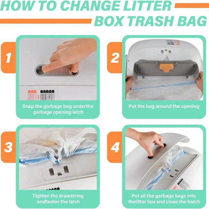 Selbstreinigende Katzentoilette, Kothoutel, Kordelzugverschluss für Katzentoilette, Heimtierbedarf, nur 10 Rollen Müllsäcke Fellnasenliebe123