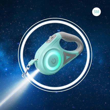 Einziehbare LED-Hundeleine mit Licht für Welpen, kleine, mittelgroße und große Hunde, Katzen, Haustiergeschirr, Gurte, Halsband, Zubehör, 3 m, 5 m Roulette Fellnasenliebe123