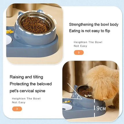 Futterbehälter mit Waterer Pet Waterer Feeder 2-in-1 Katzennapf Wasserspender Automatische Wasseraufbewahrung Futternapf für Hunde und Katzen Fellnasenliebe123