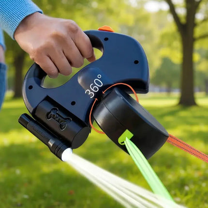 Eine Packung mit zwei Leinen, einziehbarer Hundetzieher für den Außenbereich, für kleine und mittelgroße Hunde, ohne Batterie und Kotbeutel Fellnasenliebe123