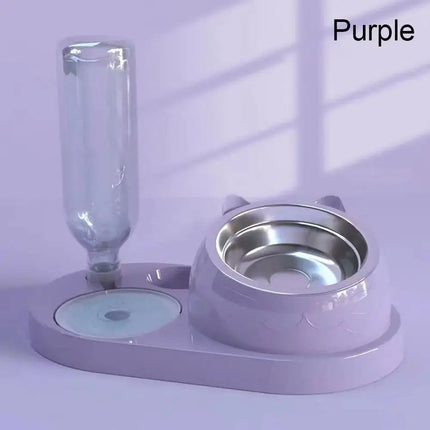 Futterbehälter mit Waterer Pet Waterer Feeder 2-in-1 Katzennapf Wasserspender Automatische Wasseraufbewahrung Futternapf für Hunde und Katzen Fellnasenliebe123