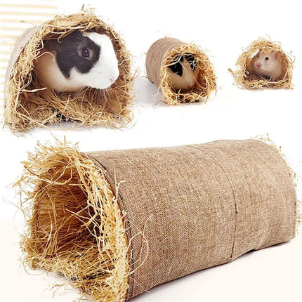 Faltbare gewebte Kaninchenkäfige, Haustiere, Hamster, Meerschweinchen, Hase, Gras, Kauspielzeug, Matte, Haus, Bettnester für kleine Tiere, Kaninchen-Zubehör Fellnasenliebe123
