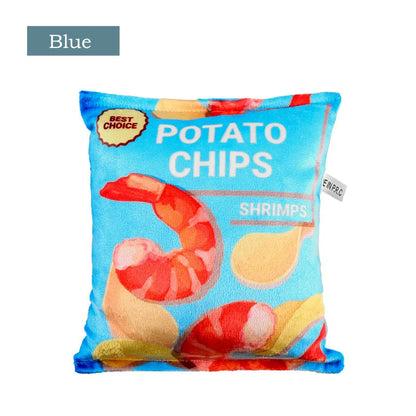 Chips-Hundespielzeug mit Quietscher - Plüsch Kauspielzeug für kleine & mittlere Hunde