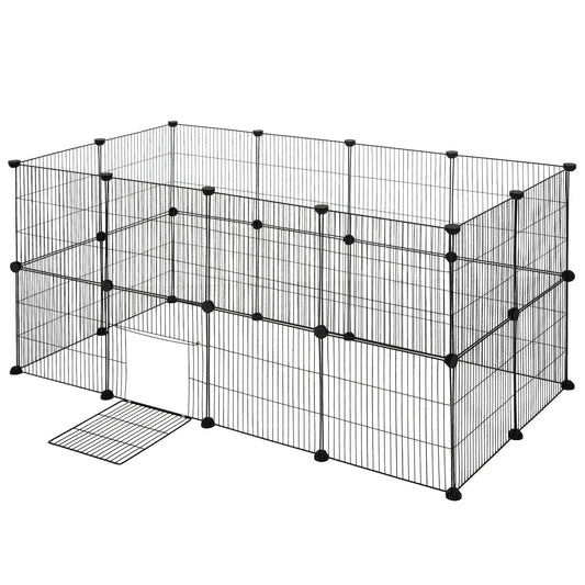 DIY Haustier-Laufstall, Metalldraht, Übung, Haustierlauf mit Tür, Kabelbinder, Käfig für kleine Tiere, für Welpen, Kaninchen, Kätzchen, Meerschweinchen Fellnasenliebe123