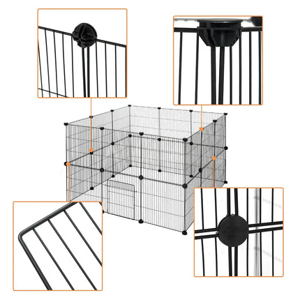 DIY Haustier-Laufstall, Metalldraht, Übung, Haustierlauf mit Tür, Kabelbinder, Käfig für kleine Tiere, für Welpen, Kaninchen, Kätzchen, Meerschweinchen Fellnasenliebe123