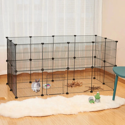 DIY Haustier-Laufstall, Metalldraht, Übung, Haustierlauf mit Tür, Kabelbinder, Käfig für kleine Tiere, für Welpen, Kaninchen, Kätzchen, Meerschweinchen Fellnasenliebe123