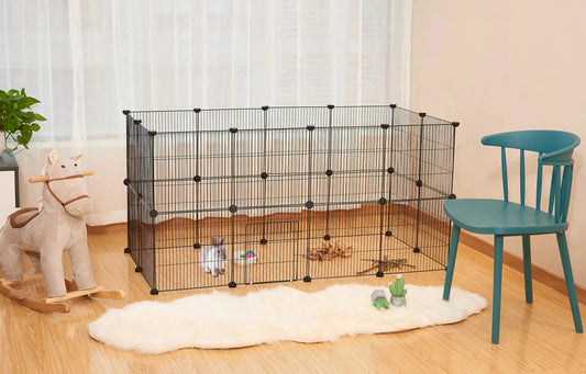DIY Haustier-Laufstall, Metalldraht, Übung, Haustierlauf mit Tür, Kabelbinder, Käfig für kleine Tiere, für Welpen, Kaninchen, Kätzchen, Meerschweinchen Fellnasenliebe123