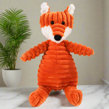 Corduroy dog ​​toys for small and large dogs, animal plush squeaky toys for dogs