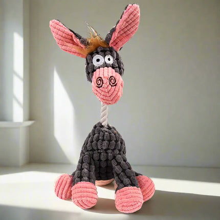 Cord-Hundespielzeug für kleine und große Hunde, Tierplüsch-Quietschspielzeug für Hunde - Fellnasenliebe123