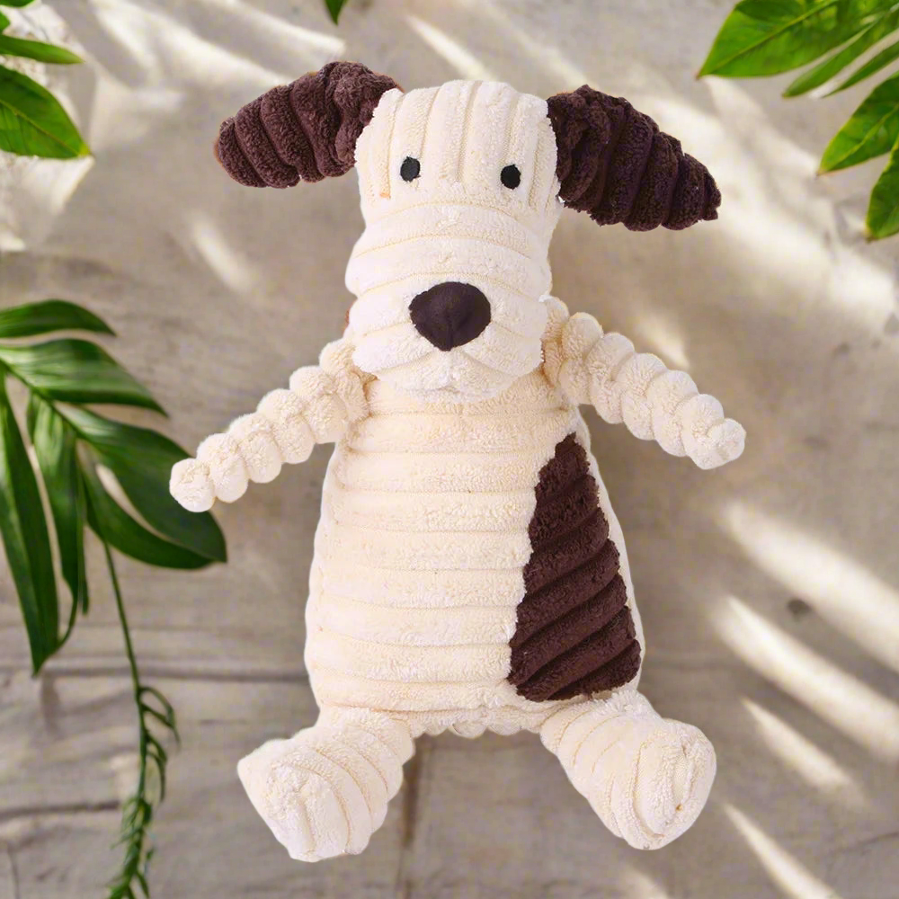 Corduroy dog ​​toys for small and large dogs, animal plush squeaky toys for dogs